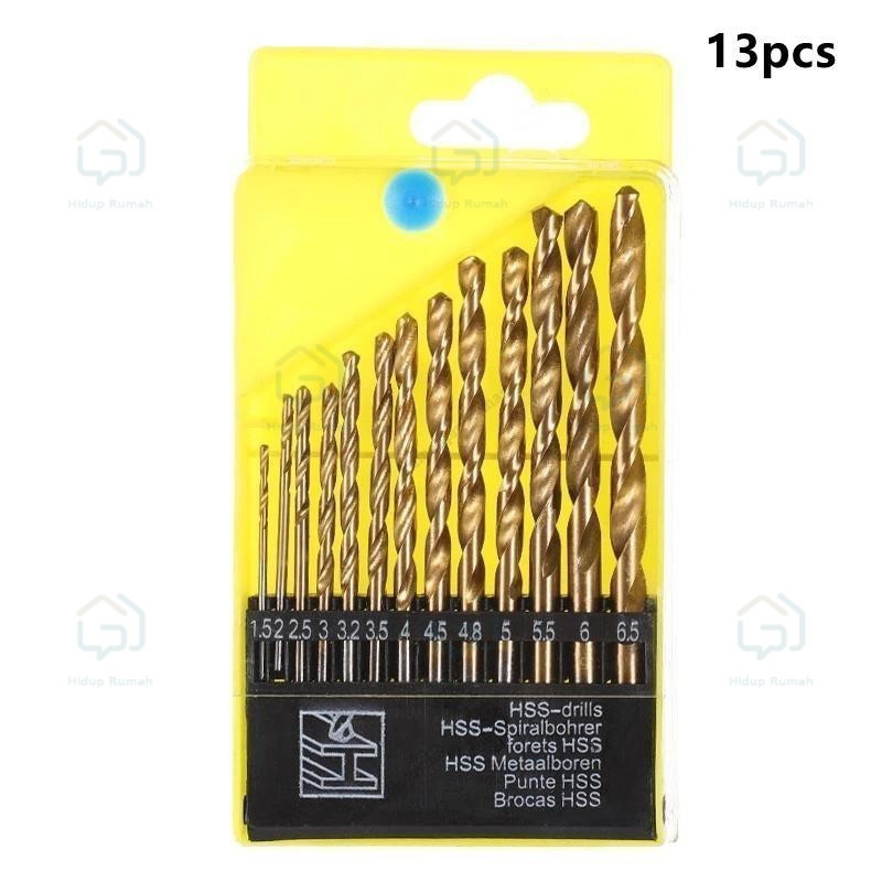 Jual Set Mata Bor Baja Besi 13pcs HSS Titanium Hex Shank Magnetic - Bor ...