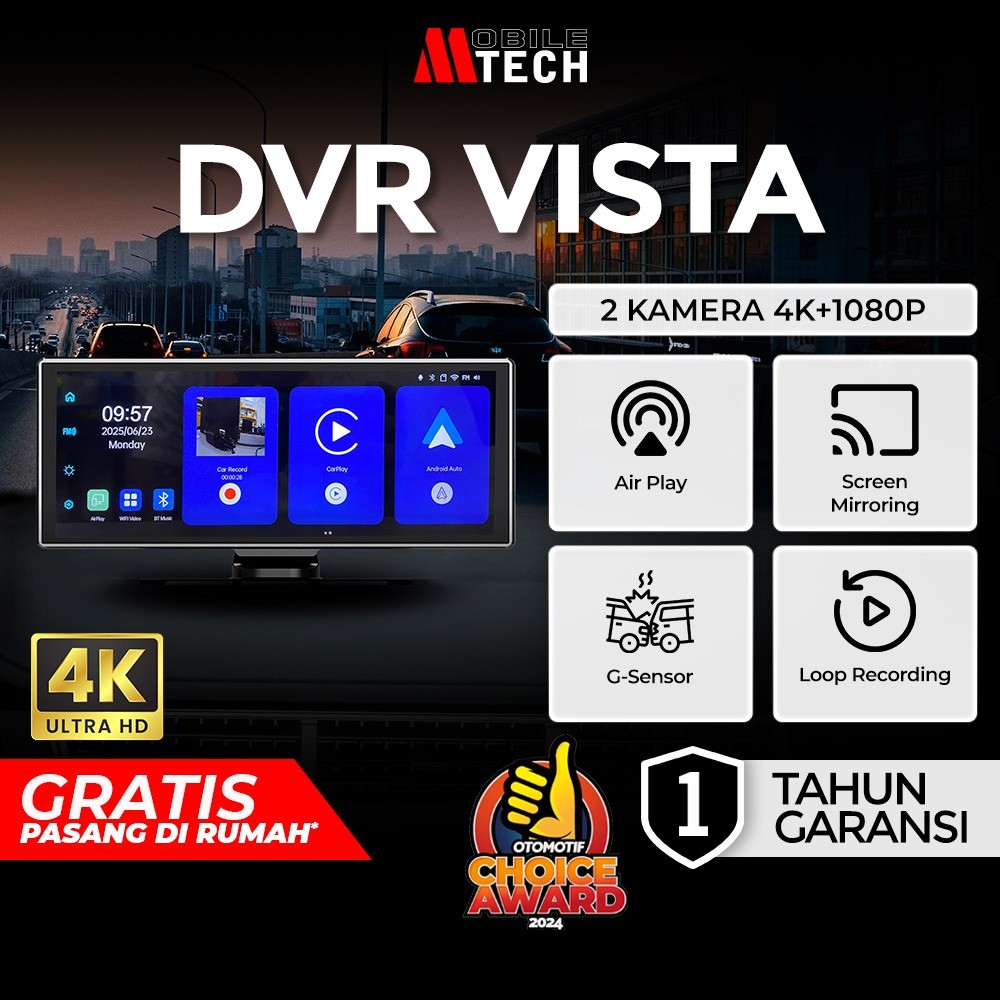 Jual Dashcam MobileTech Kamera Mobil VISTA Carplay Android Auto ...