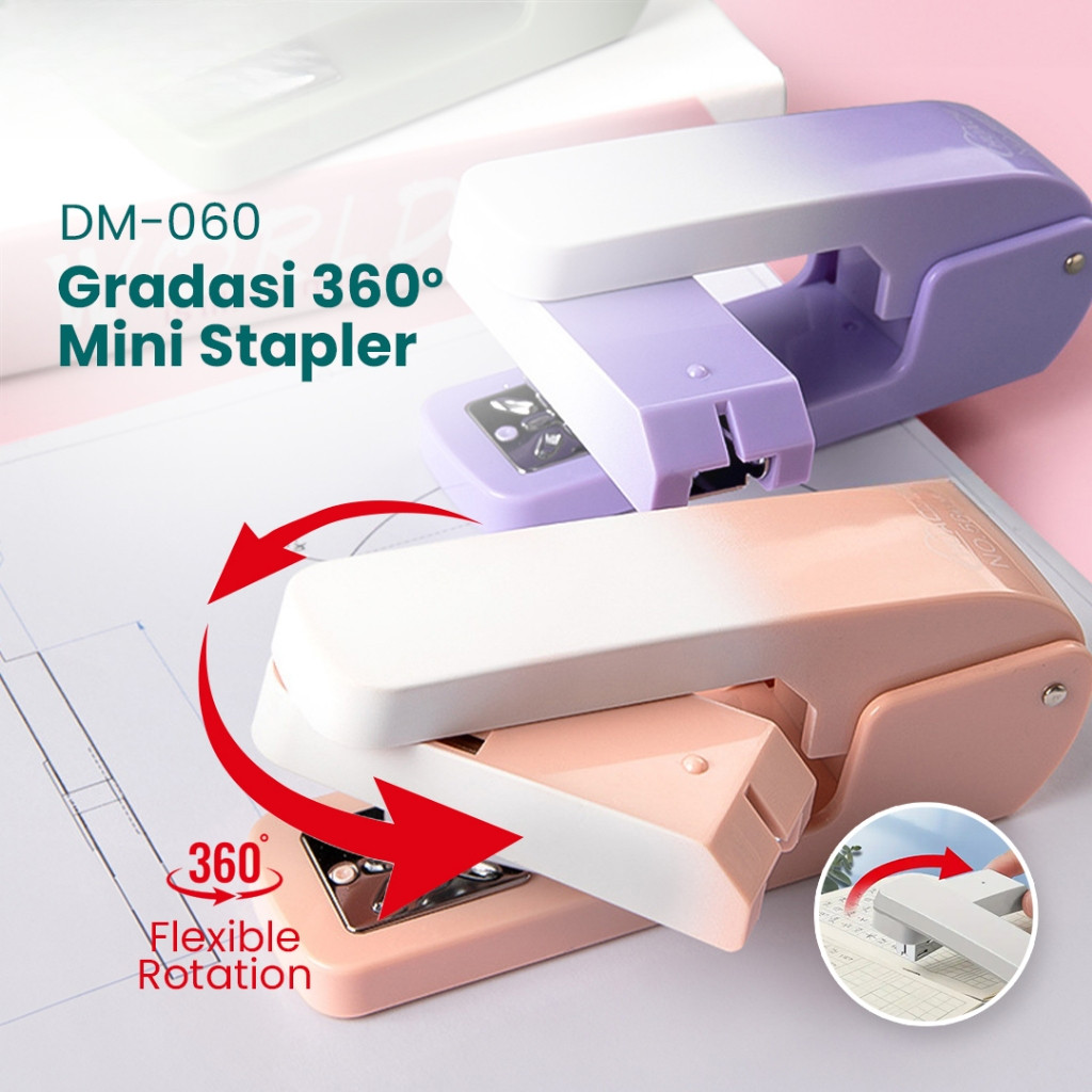 Jual Bisa Diputar 360 Derajat Rotating Stapler Stapler Tiga Warna ...