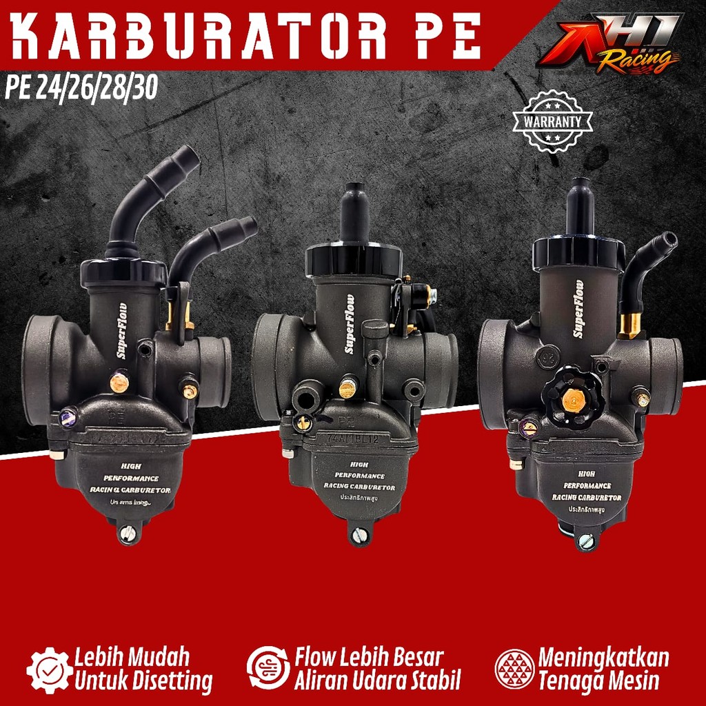 Jual Karburator Karbu PE 24 26 28 30 AH1 Racing Superflow Skep Kuningan ...