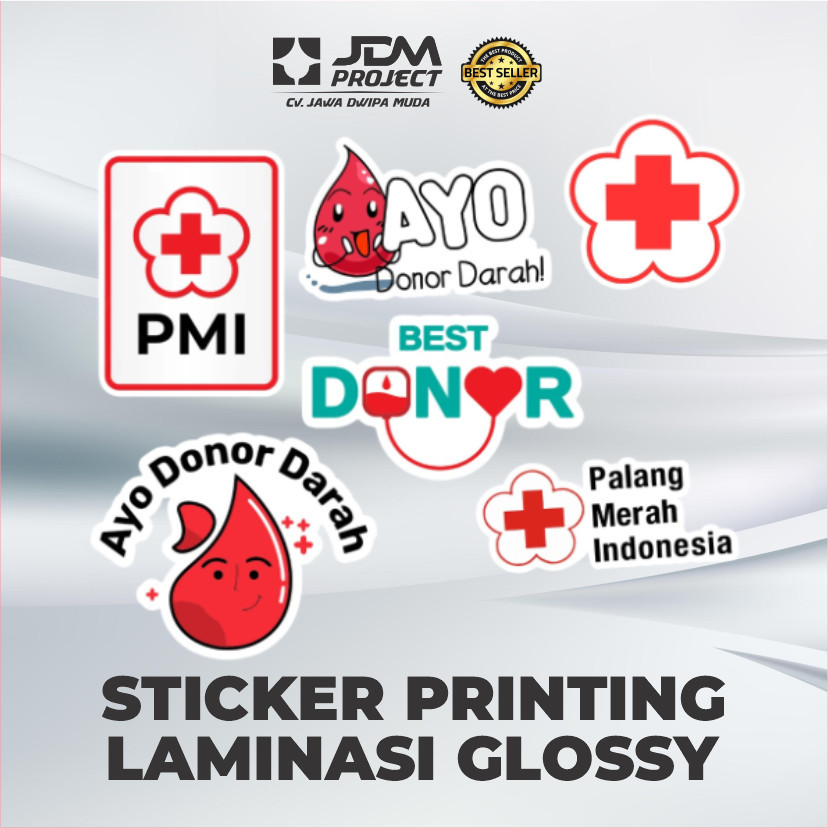 Jual Cetak Kilat - Stiker PMI Palang Merah Indonesia Sticker Blood ...