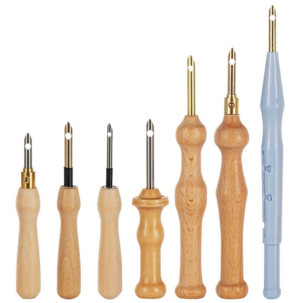 Jual 7Pcs Punch Needle Wooden Handle Sewing Embroidery Pen Needle ...