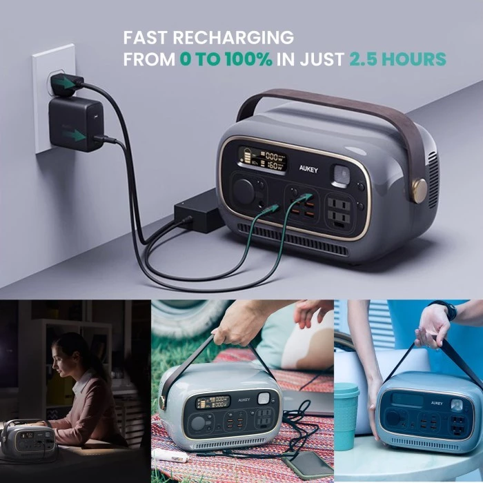 AUKEY Power Station Portable 82.500 mAh PD QC 3.0 400W 297Wh Power Studio ( 240V ) PS-RE03