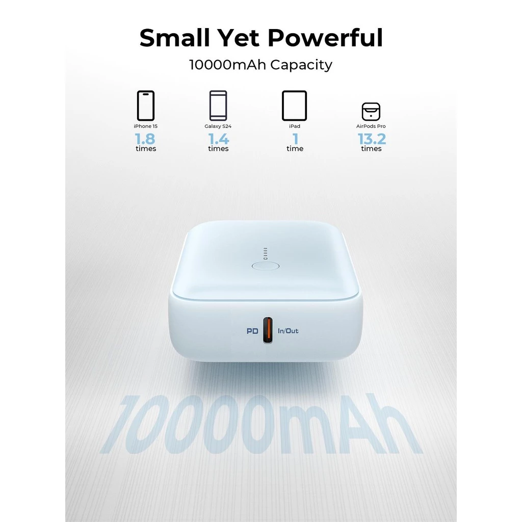 AUKEY Mini Powerbank 10000 mAh 22.5 W Fast Charging Type C & USB A Mini SParking Series PB-Y55