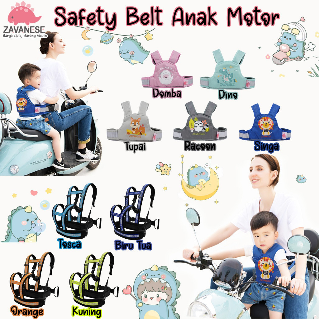 Jual *COD* Safety Belt Zavanese Sabuk Bonceng Motor Pengaman Anak Naik ...