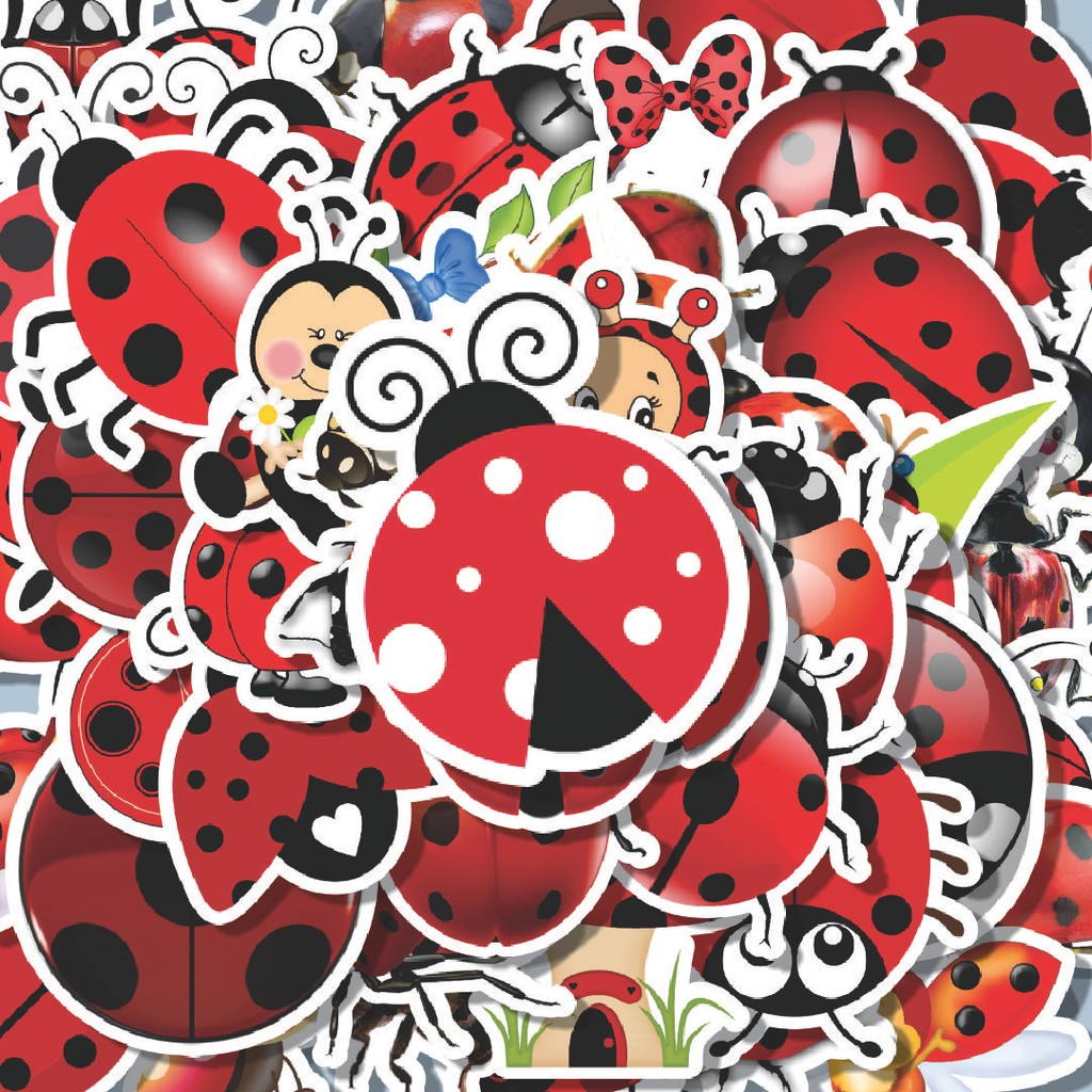 Jual 100PCS Lucu Stiker Ladybug/Ladybird Series 1 Stiker Aesthetic ...