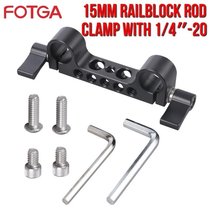 Jual FOTGA FOTGA 15mm Railblock Rod Clamp with 1/4-20 Thread Holes for ...