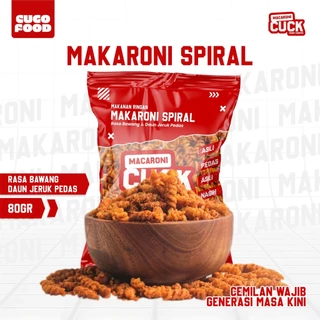 Macaroni Cuck Makaroni Spiral Daun Jeruk Cuck Kemasan Reguler 80gr Cemilan Pedas Daun Jeruk