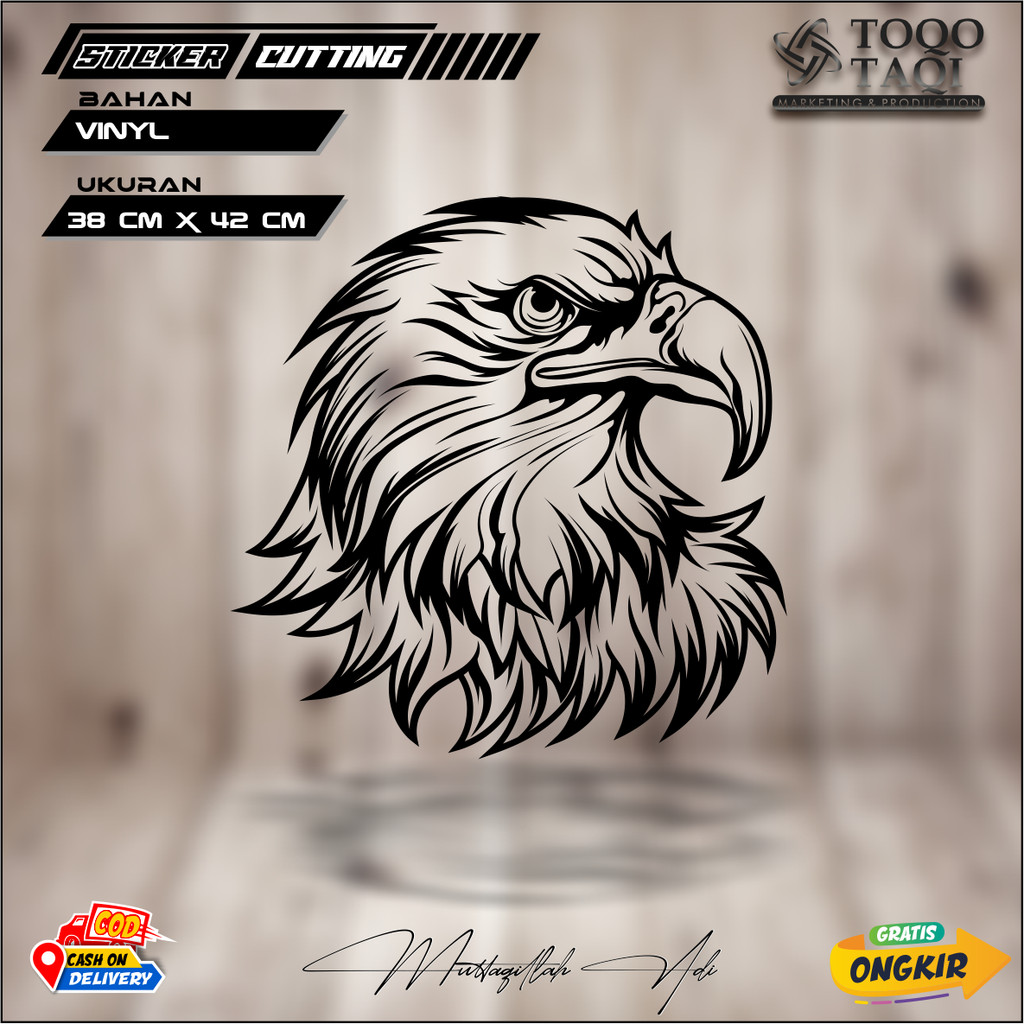 Jual CUTTING STICKER GAMBAR ELANG 10 STIKER BODY MOBIL KACA MOBIL ...
