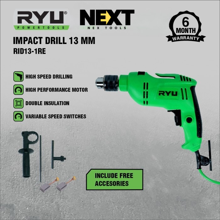 Jual RYU RID13-1RE MESIN BOR LISTRIK IMPACT DRILL - UNTUK BETON, BESI ...