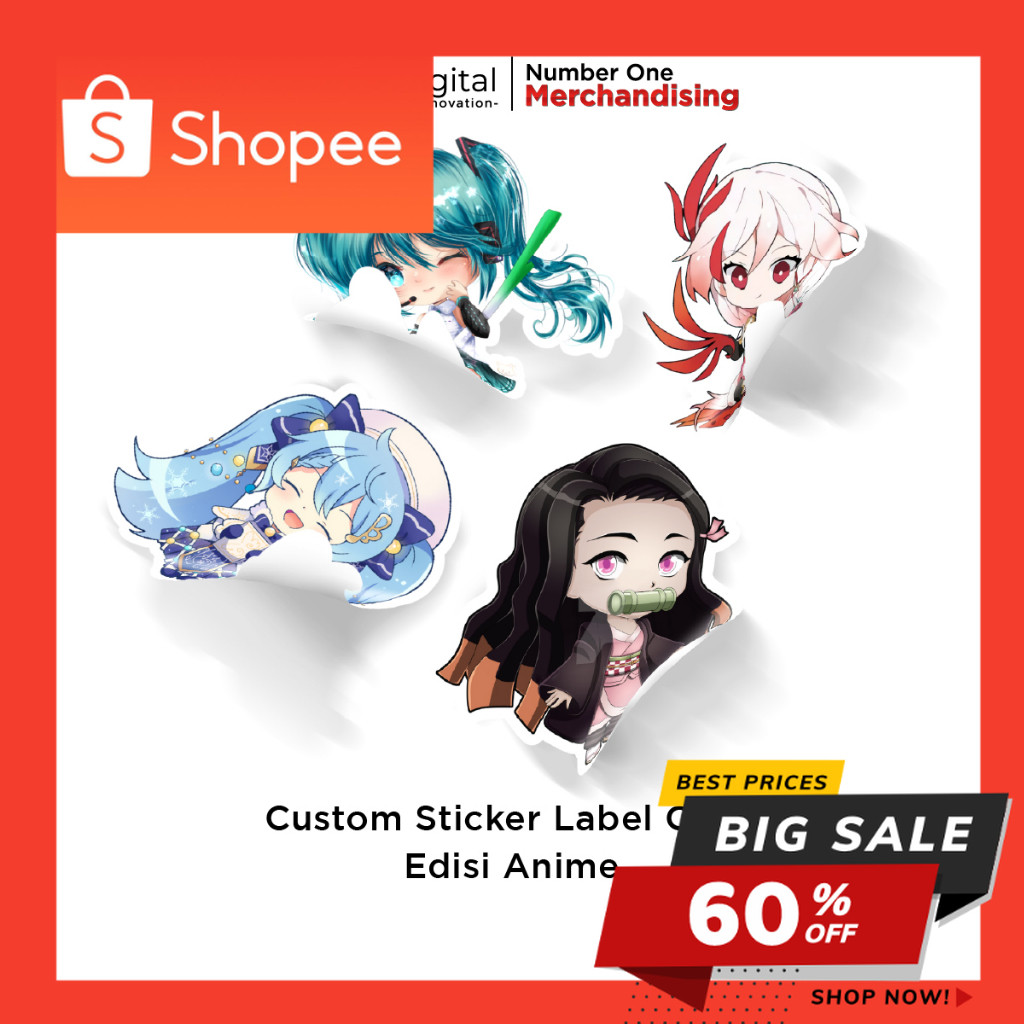 Jual Twindigital Custom Sticker Label Chibi Edisi Anime Gojo Luffy One ...