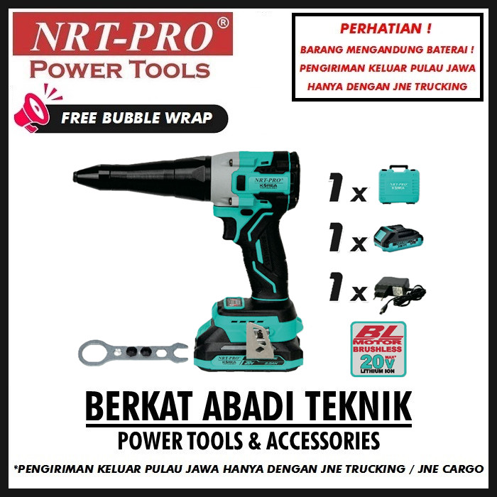 Jual NRT-PRO CR620DC Mesin Rivet Gun Cordless Paku 20V Baterai Batre ...