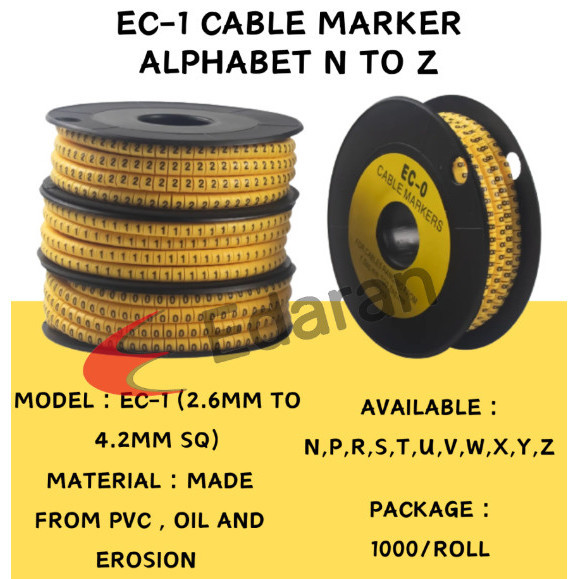 Jual FORT Cable Marker EC1 Penanda Tanda Kabel Listrik Panel Markers EC ...