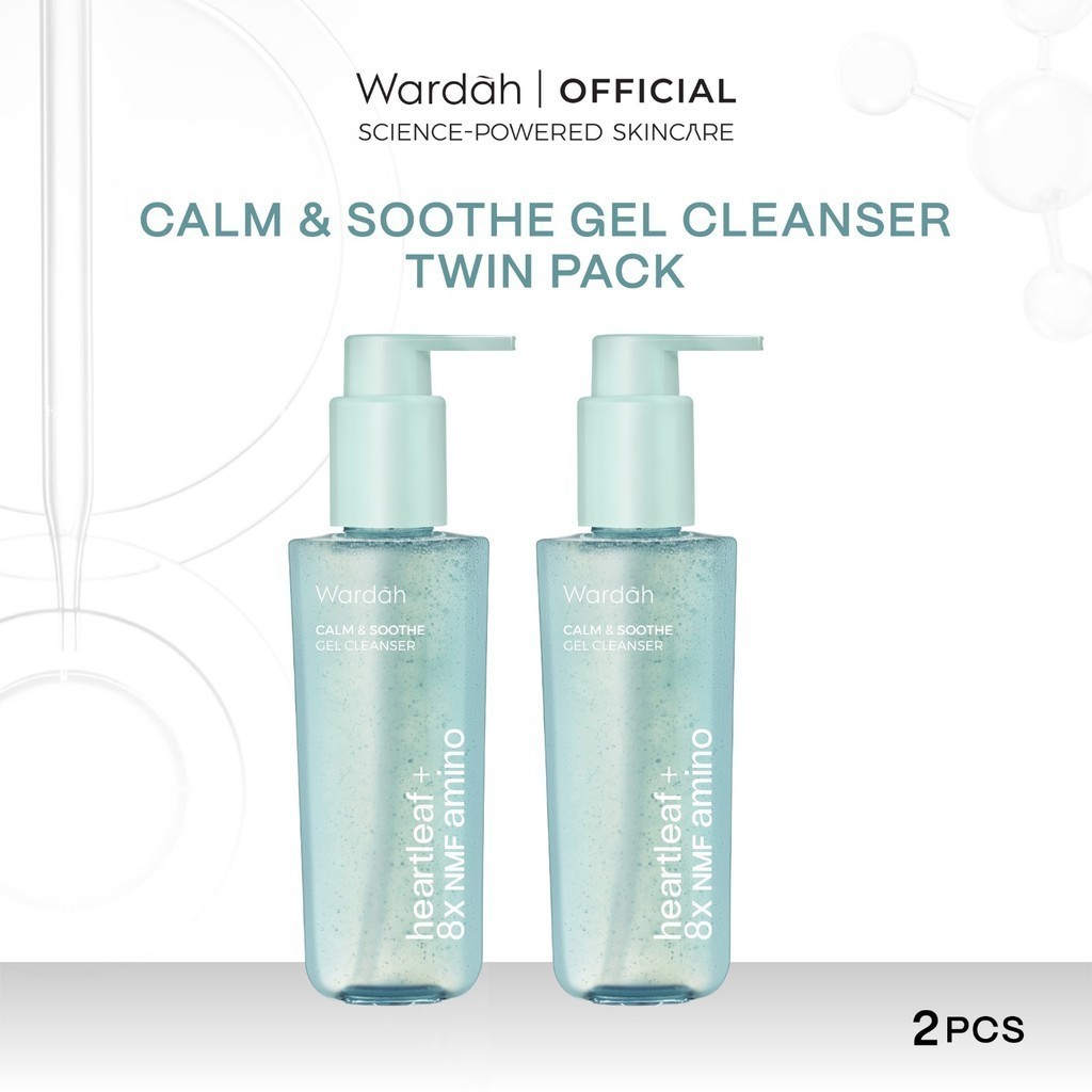 [TWINPACK] Wardah NMF Amino Gel Cleanser 120 ml - Facial Wash Deep Hydration with 8X NMF Amino - Melembapkan, Membersihkan dengan Lembut Tanpa Menghilangkan Protein Alami Kulit