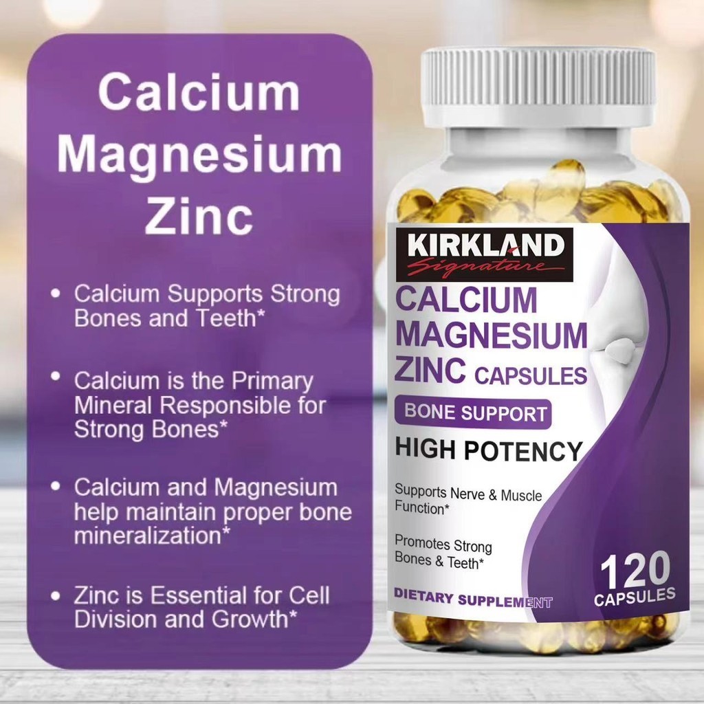 Jual KIRKLAND Calcium Magnesium Zinc Capsules with Vitamin D3 & Citric ...