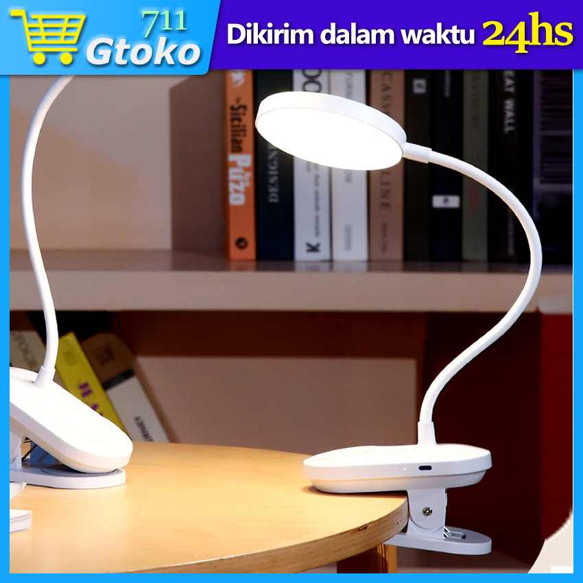 Jual Lampu Meja Belajar Jepit Flexible Lampu Baca Tidur LED USB Charger