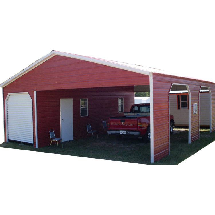 Metal Structure 2 Car Garage Shelter Outdoor Portable Car Port Canopy Garages Building Outdoor Parking Shed, Canopy