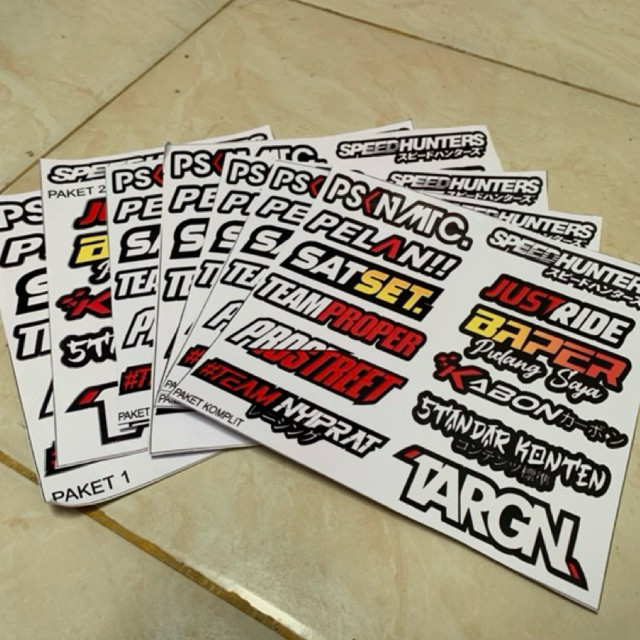 Jual Sticker Racing Hologram Pack Print & Cut Stiker Motor Sticker ...