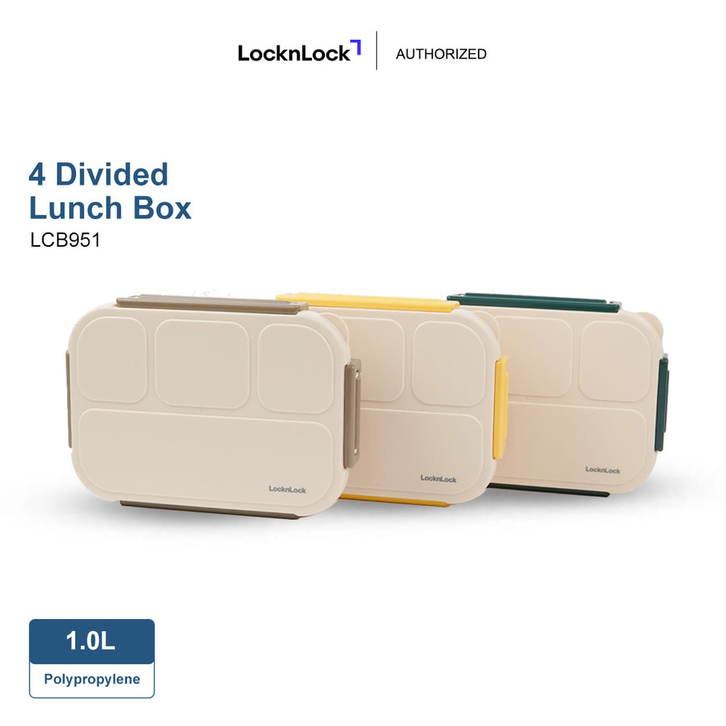 Jual LocknLock Divided Lunch Box To-Go Kotak Makan 4 Sekat 1L – LCB951 ...