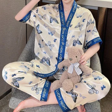 SLEEPY Baju Tidur Piyama Pajamas Wanita Dewasa Celana Panjang Baju Tidur Satin Premium Piyama