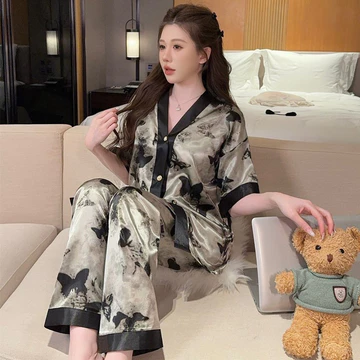 SLEEPY Piyama Wanita Full Kancing Depan Baju Tidur Wanita Best Quality SATIN Mewah Elegan