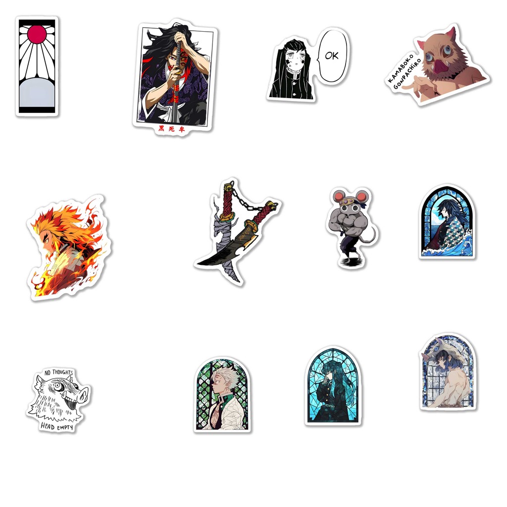 Jual STIKER DEMON SLAYER ISI 50 PCS PER PACK ST095 TANJIRO MUICHIRO ...