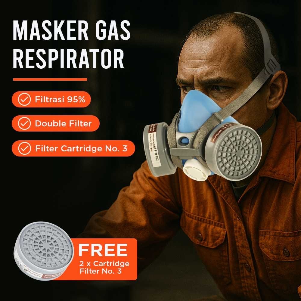 Jual PSRMRHSTR GAALES Masker Gas Respirator Half Face Industrial Dual ...
