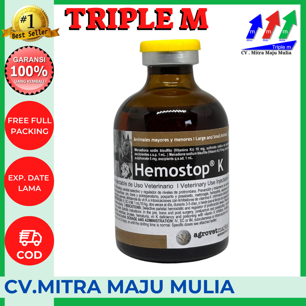 Jual HEMOSTOP K 50 ml - Obat Anti Pendarahan Penggumpalan Hewan Sapi ...