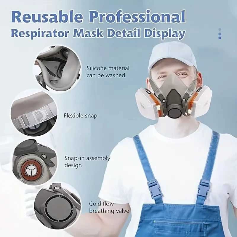 Jual Essential PPE Masker Gas Respirator Lab Anti Virus Half Mask 6200 ...