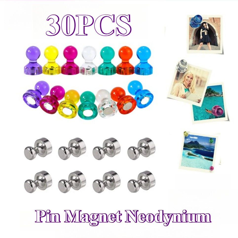 Jual 30Pcs Pin Magnet Papan Tulis Whiteboard Kulkas Magnetic Pin Memo ...