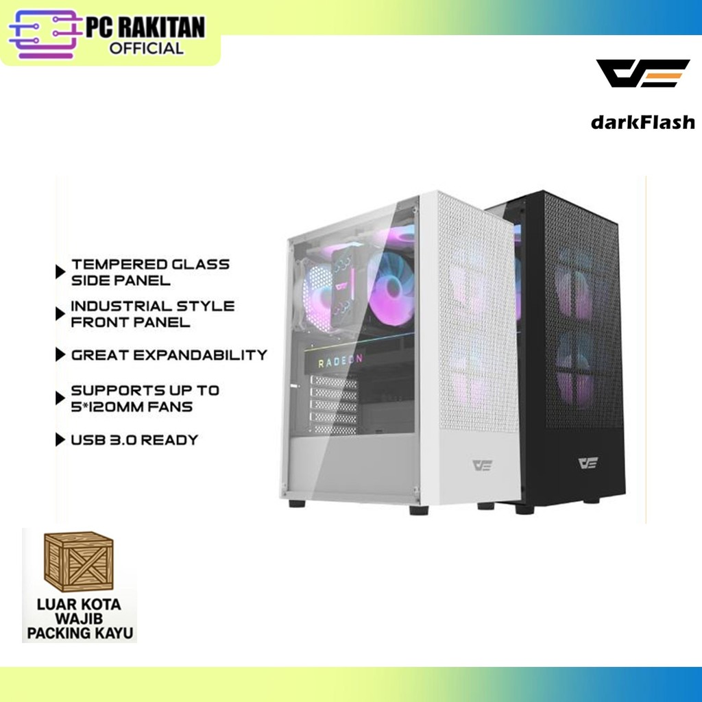 Jual darkFlash A290 ATX PC Casing [Termasuk 3 Fan RGB] / Casing PC ...