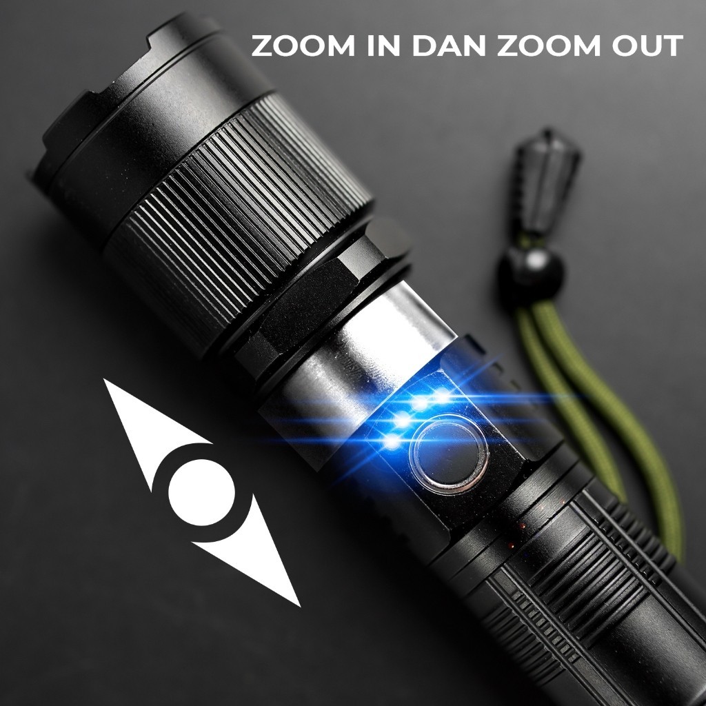 Jual Senter Cas Aluminium Zoom In Out Lampu Lightstick Lalin free Box ...