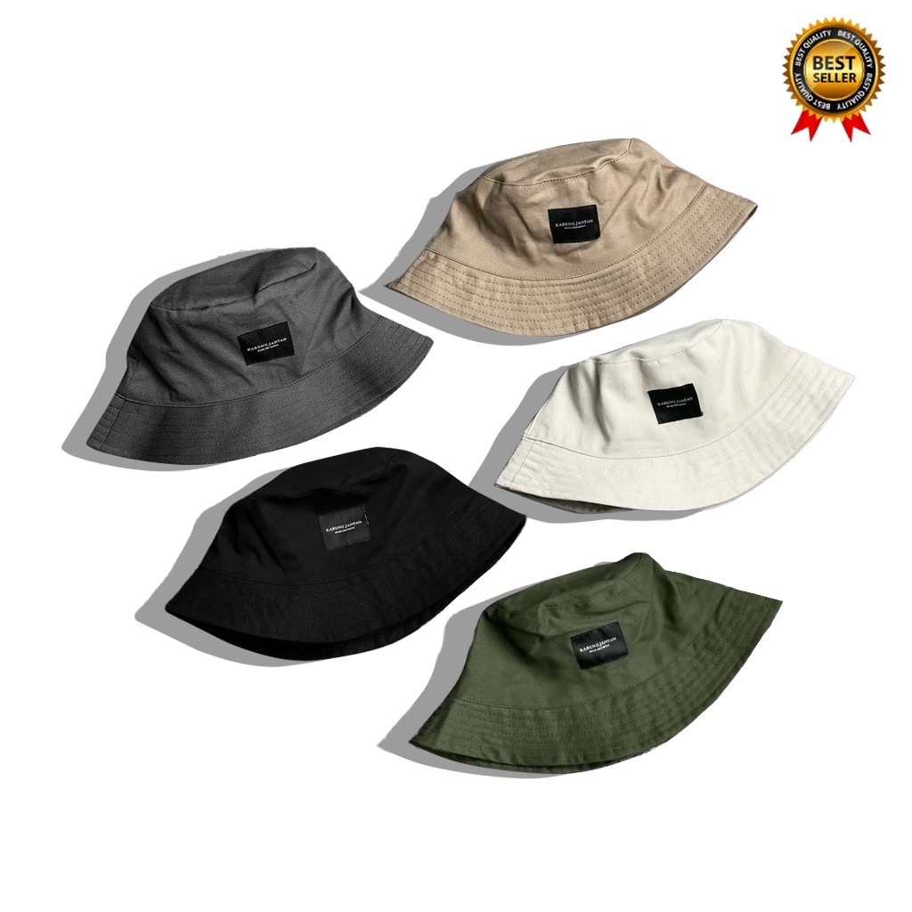 Jual BUCKET HAT / TOPI RIMBA POLOS PRIA DISTRO | Shopee Indonesia
