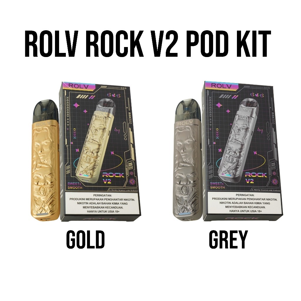 Jual Pod Vape ROLV Rock V2 Pod Kit 30W 900Mah Gold Authentic By Sweet ...