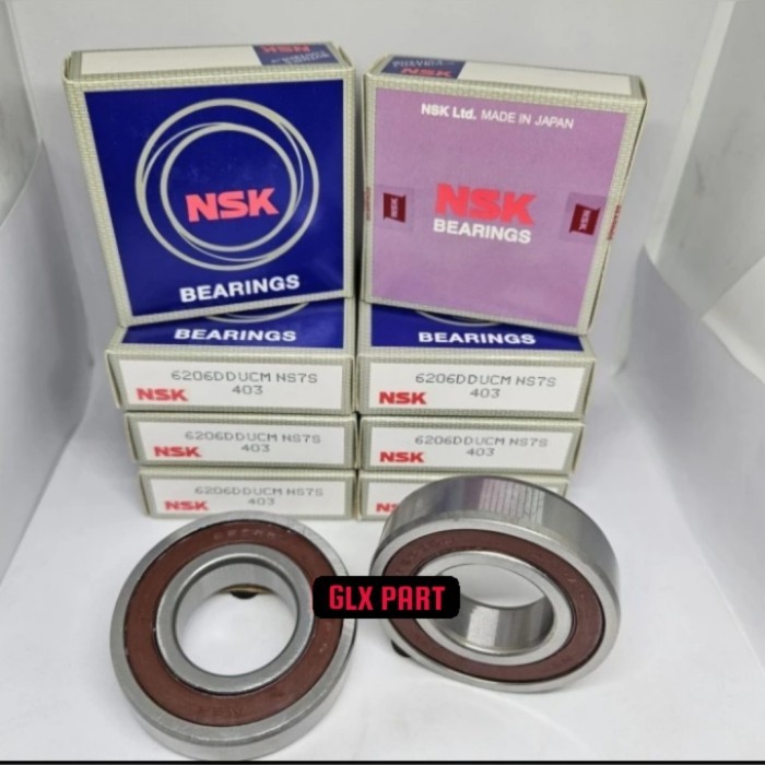 NSK 6206 DDU C3 Deep Groove Ball Bearing, Rubber Sealed 30x62x16 mm