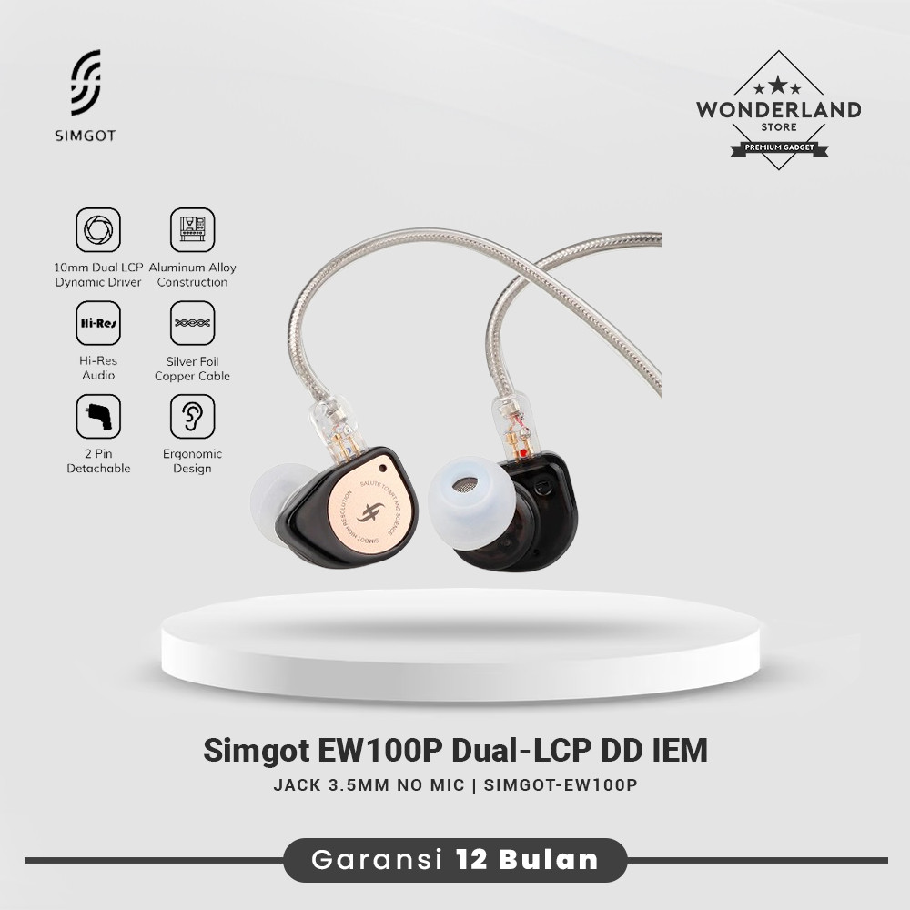 Jual Simgot EW100P 10MM Dual-LCP Dynamic Driver In Ear Earphone Hi-Res ...