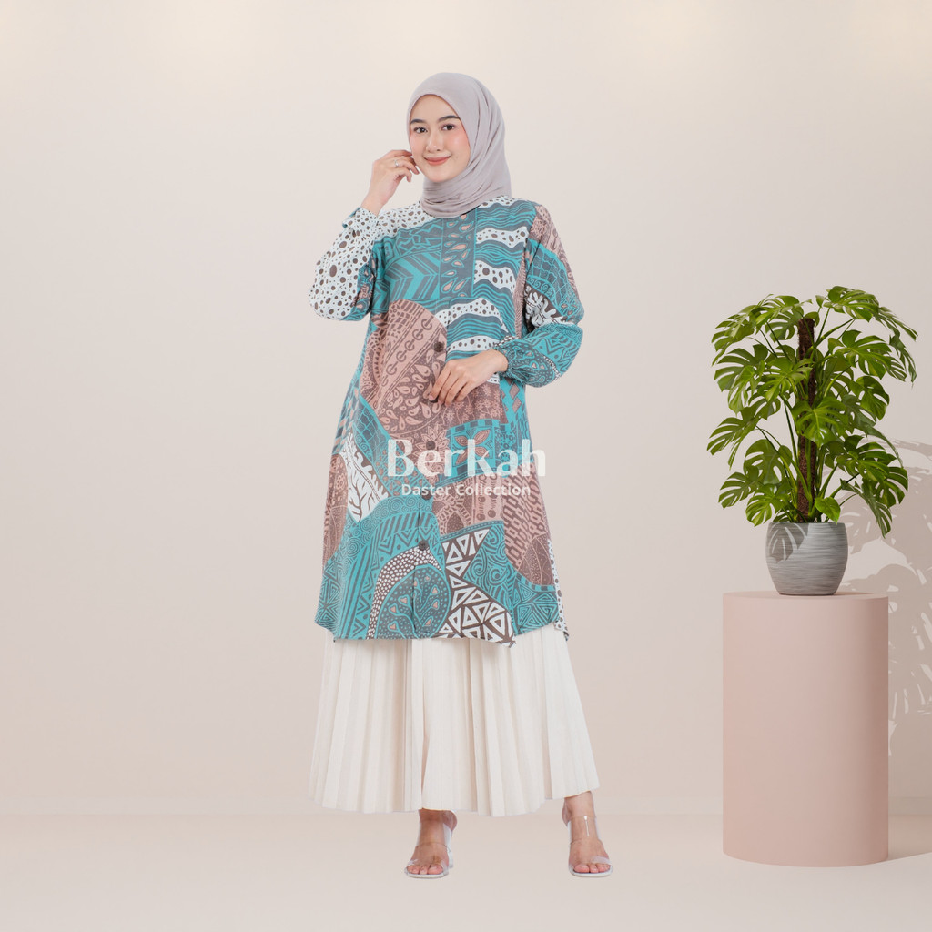 Atasan Batik Tunik Modern Rayon Surya Teja 4