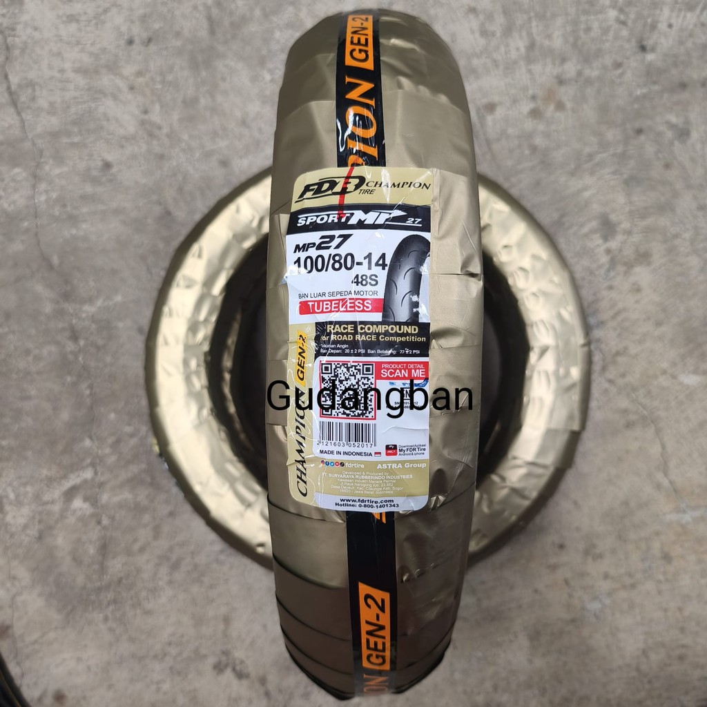 Jual ( MP27 - RING 14 ) 100 80 14 FDR MP 27 !! NEW Ban Luar Motor Balap ...