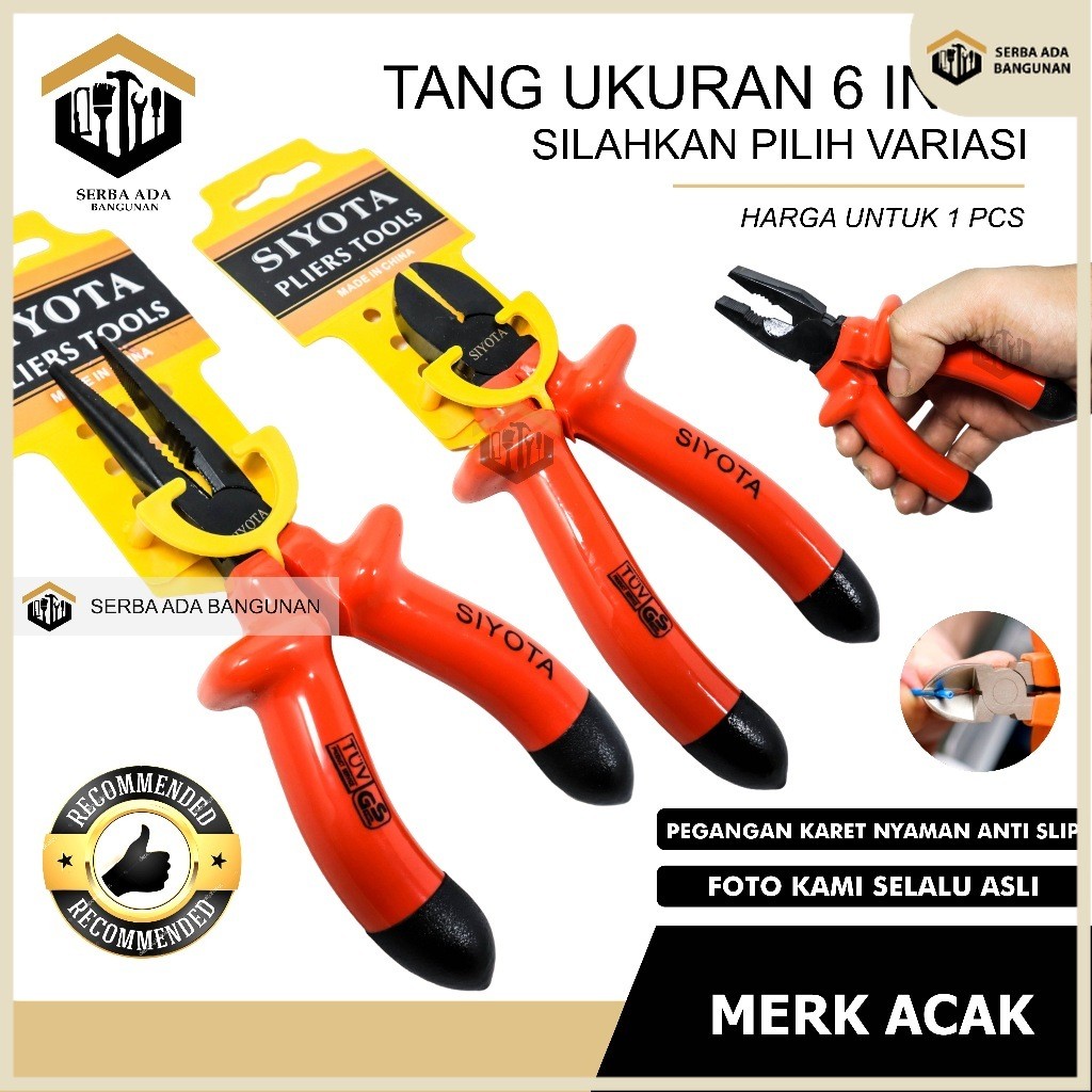 Jual SAB Tang PLIERS 6 INCH electrical potong/lancip/kombinasi TANG ...