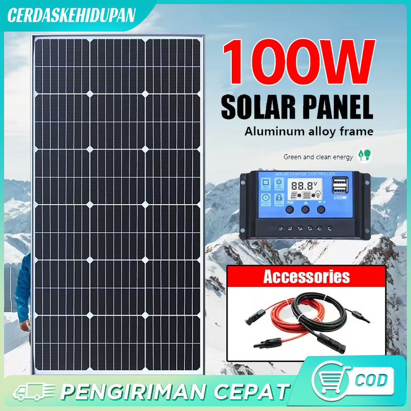 Jual 100W Solar Panel Panel Surya Pembangkit Listrik Tenaga Surya With ...