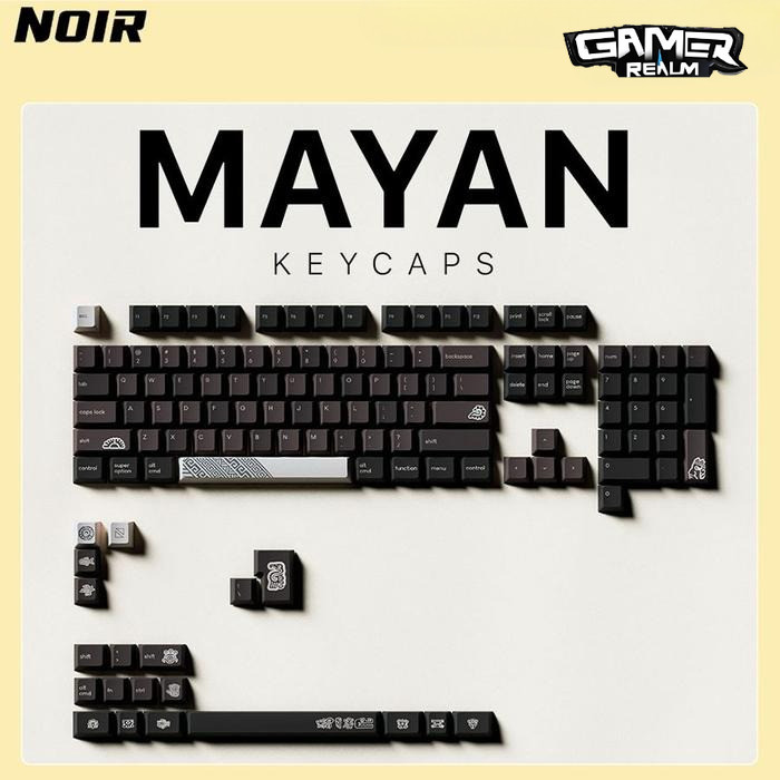 Jual Noir Mayan Keycaps - PBT Dyesub Cherry Profile 125 keys ANSI, ISO ...