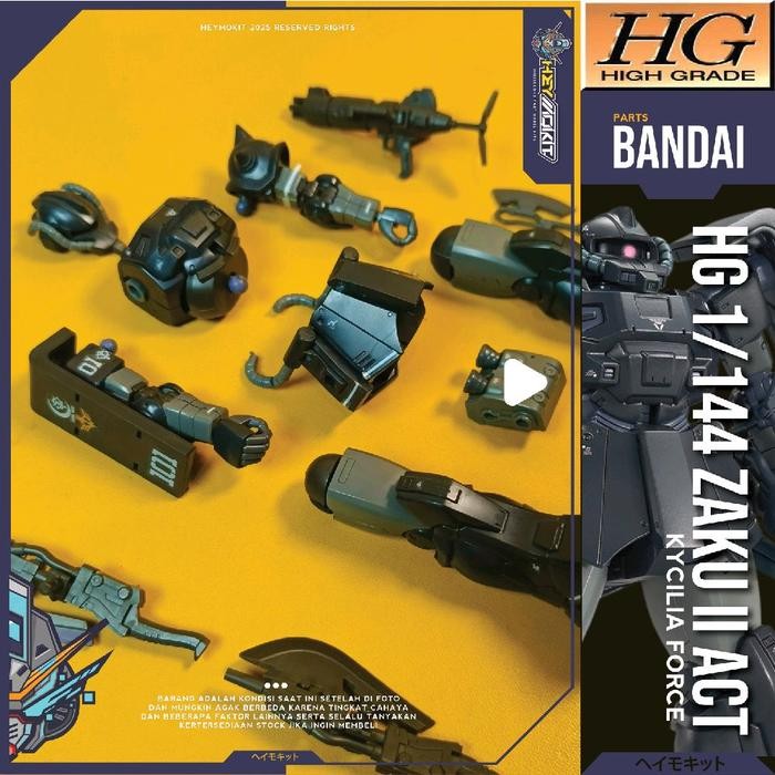 Jual RARE HG 1/144 HGTO YAMS ACT ZAKU II ORIGIN KYCILIA FORCE BANDAI ...