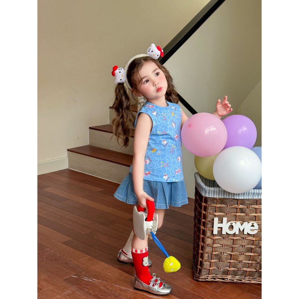 Jual ( SET1276 ) Setelan set atasan kaos rok skirt denim anak perempuan ...