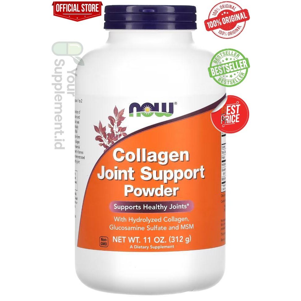 Jual Collagen Joint Support NOW Foods Powder Glucosamine MSM Sendi USA ...