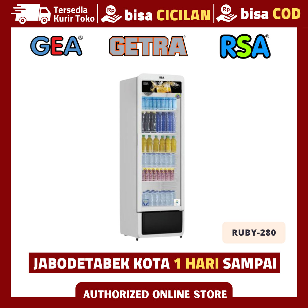 Jual Showcase Pendingin Minuman 1 Pintu kaca RSA RUBY-280 Display ...