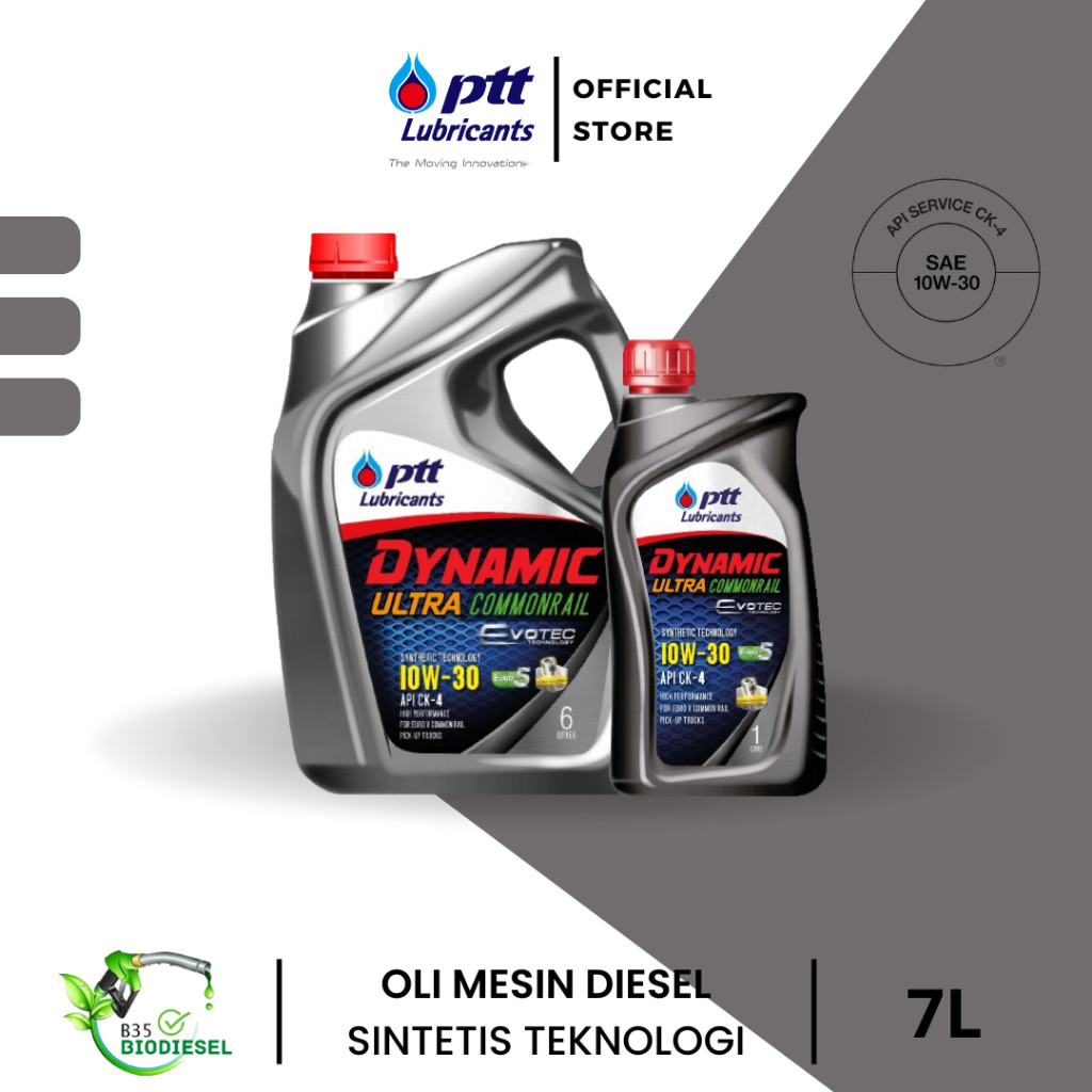 Jual PTT Dynamic Ultra Commonrail SAE 10W-30 API CK-4 [6+1L] | Shopee ...