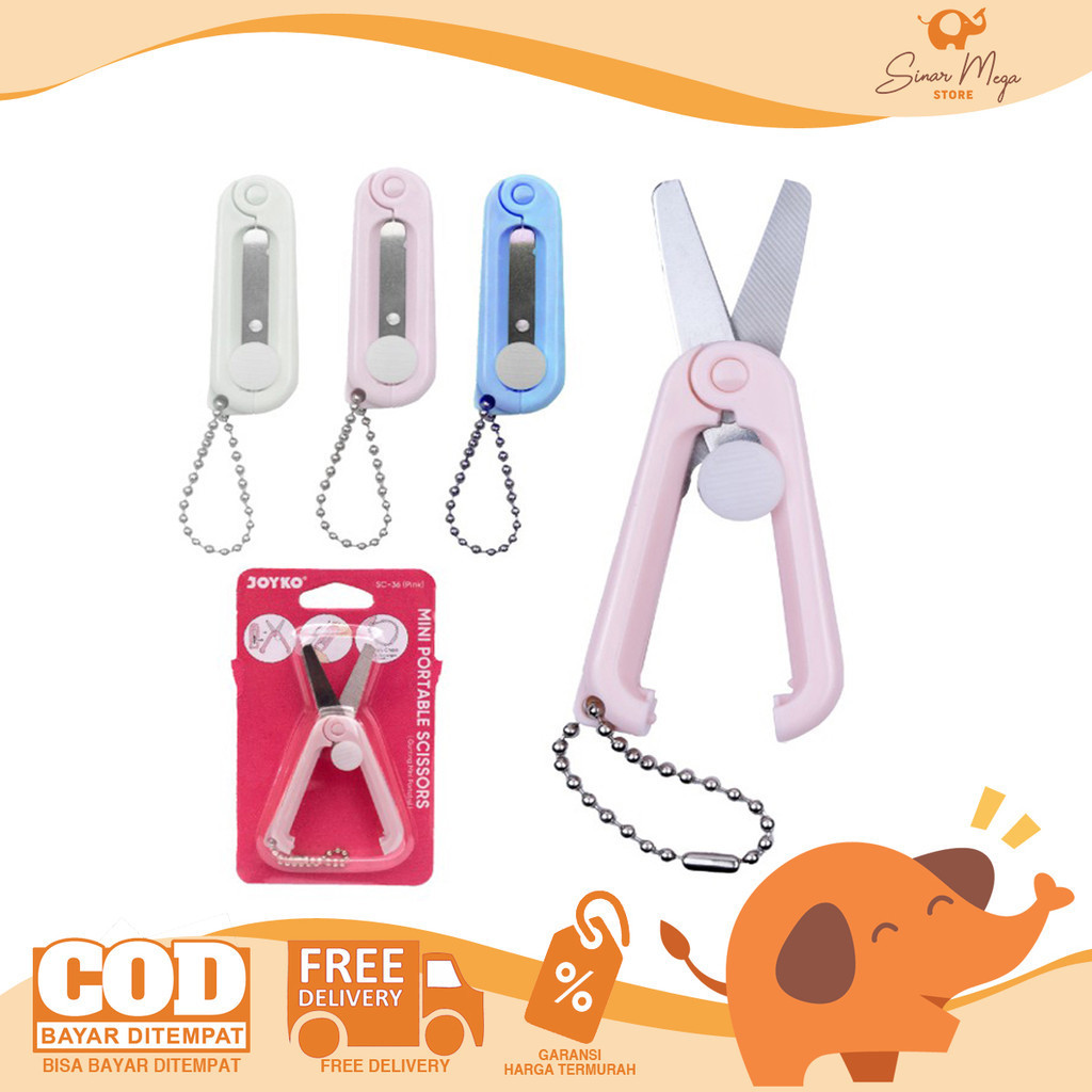 Jual Joyko Mini Portable Scissors SC-36 Gunting Kecil Lipat Pastel ...