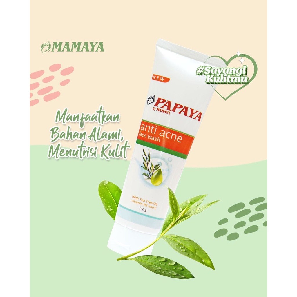 Jual Face Wash PAPAYA Brightening Anti Acne 100gr BPOM by Mamaya ...