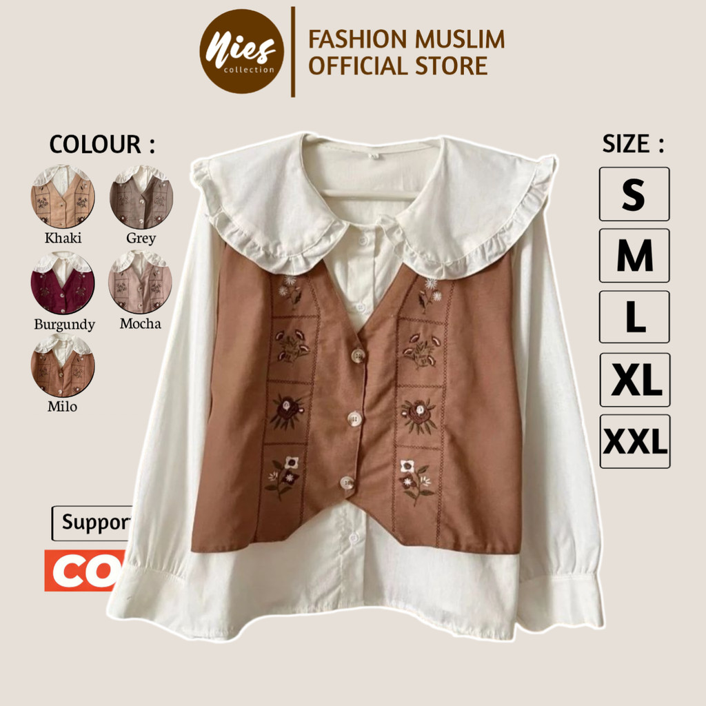 Jual Chaca Blouse - Atasan Wanita Bordir Rompi - Korean Style - Size ...