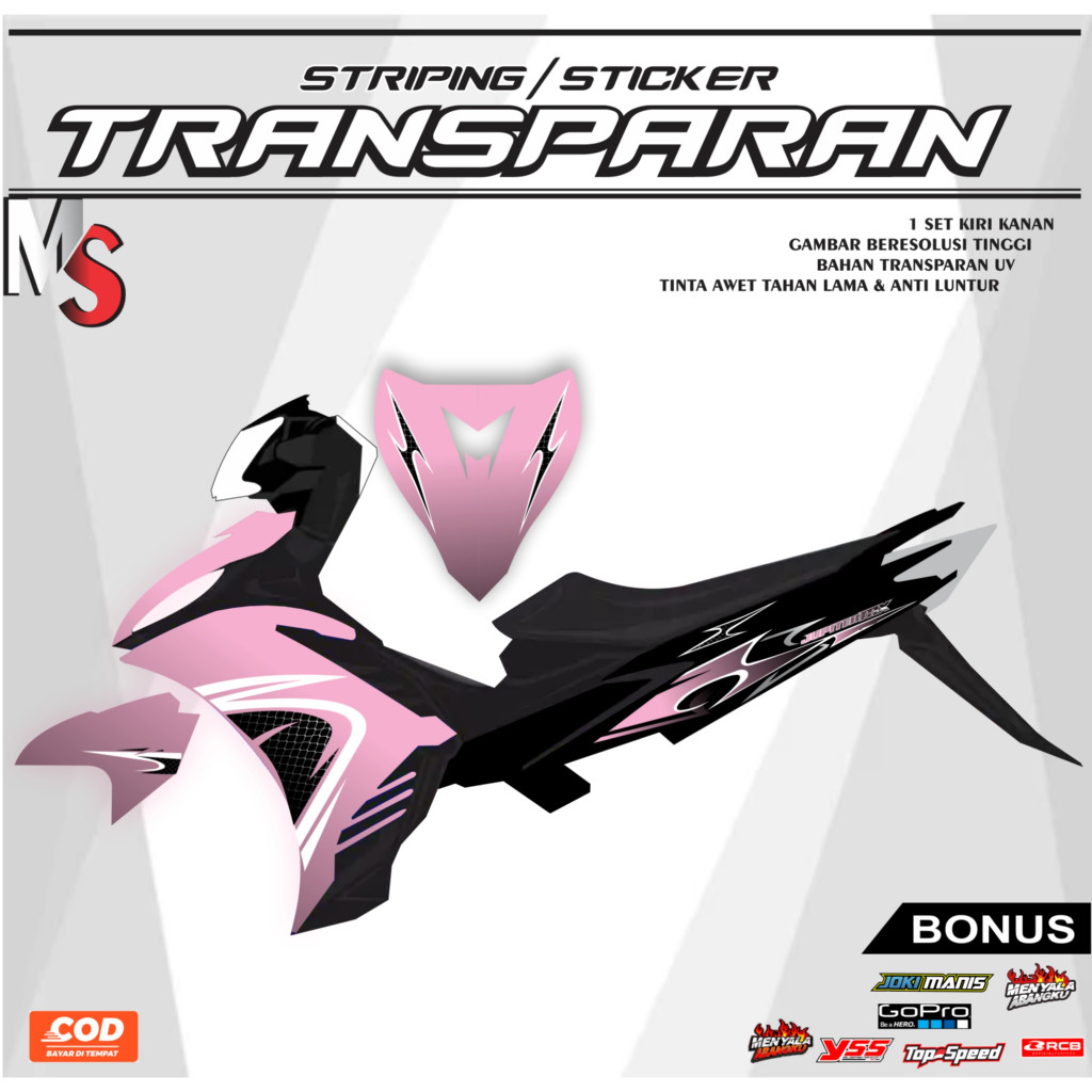 Jual BISA COD / Striping Transparan JUPITER MX NEW Custom Desain ...